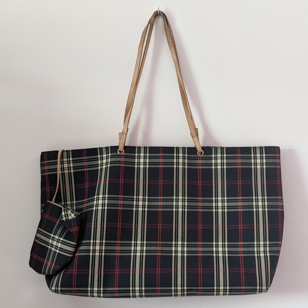 Amanda Smith plaid shoulder bag with mini purse